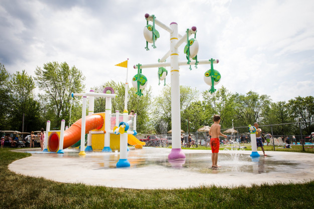 The water slides, a major investment.